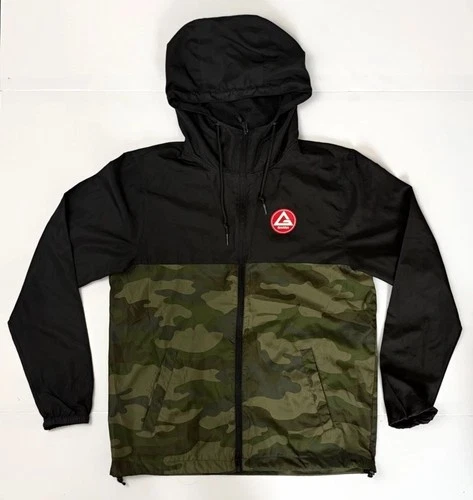 Gracie Barra GB Wear Black Camo Hooded Windbreaker Jacket Unisex XS BJJ - product listing photo