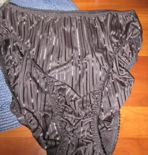 vtg WARNER'S BLACK Bright Stripes style 55131 nylon panties 8/XL NWOT