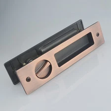 Red - Bronze Square Sliding Door Lock Safe Sturdy and Durable 7.3''×1.8''