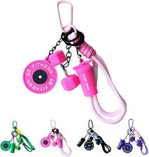 Fitness Gym Black Pink Bag Charm Keychain for Purse Handbag Handbag Accessory