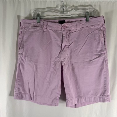 J Crew Stanton Chino Shorts Men's 35 Purple Twill 9'' Inseam Flat Front Pockets