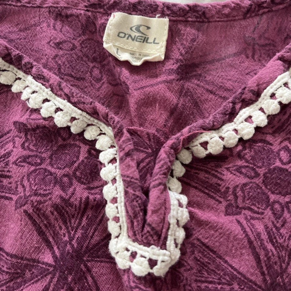 O'Neill Girls Purple LS ILA Kaftan Dress L - Image 3 of 4