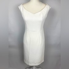 Black Halo Sheath Dress White Cocktail Dress Sleeveless 6 Retro Bride Graduation