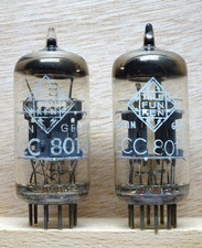 Coppia: TELEFUNKEN ECC801S | OTTIMO ✅ NOS diamond balanced tubes tubi