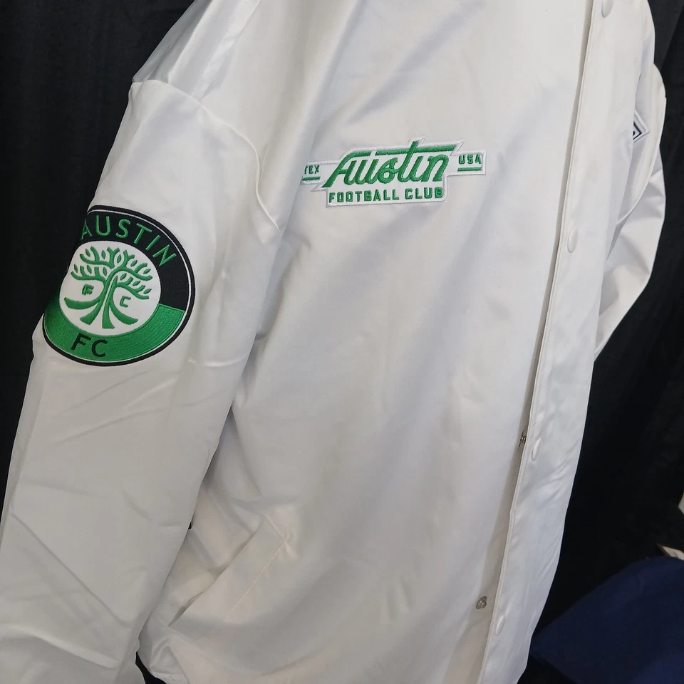 NWT Mitchell & Ness Austin FC City Collection Full-Snap Satin Jacket White 2XL - Image 2 of 3