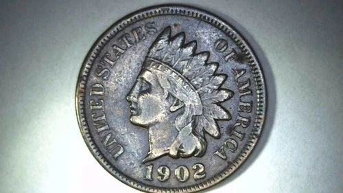 1902 Indian Head Cent Penny - Fine++ Condition - Nice Details!