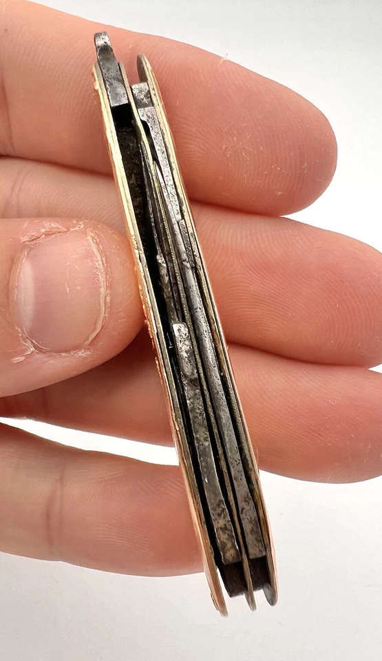 Victorian 14k Gold Aesthetic Dragonfly Cherry Blossom Blade Scissor Pocket Knife - Image 4 of 4