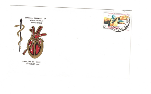 Australia 1968 5c Medical on MEDICAL CONFERENCE FDCs,cds ABBOTSFORD Vic