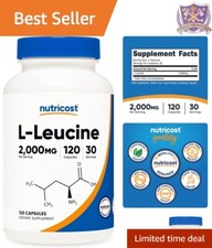 High-Quality L-Leucine 2000mg, 120 Non-GMO Vegetarian Capsules for Recovery