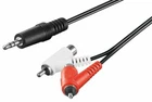AUX Cable Jack RCA Jack Plug > 3.5mm 2x RCA Male + 2x Female 1.5m