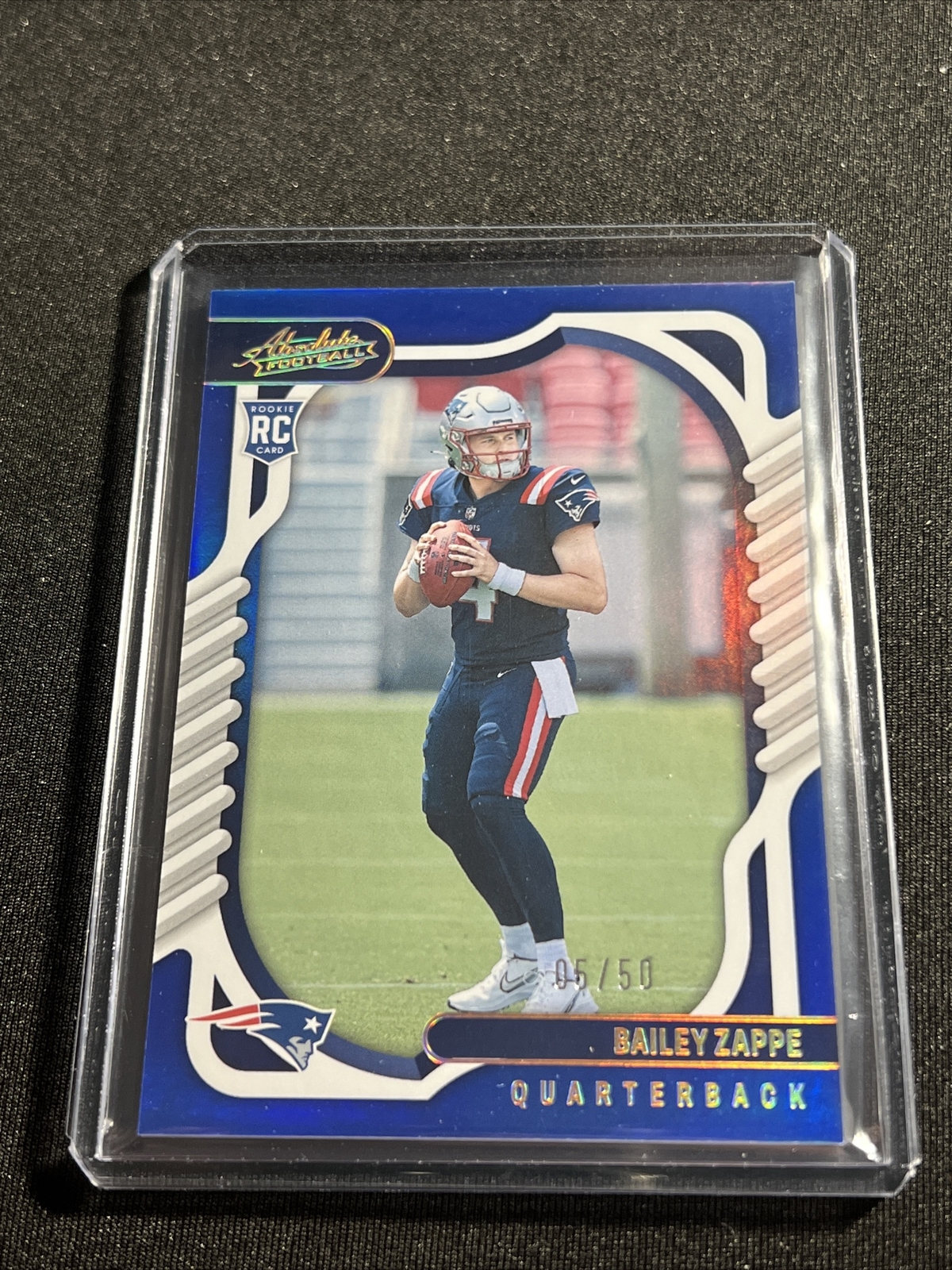Bailey Zappe 2022 Panini Absolute Football Blue  "RC" 28/50 #129