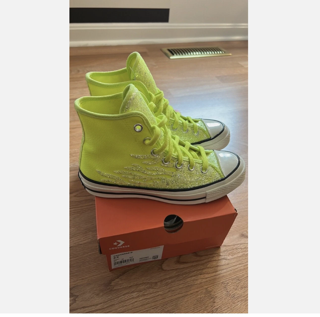Sneaker da donna Converse al neon glitter taglia 6 5 adatte taglia 7 senza scatola nuove