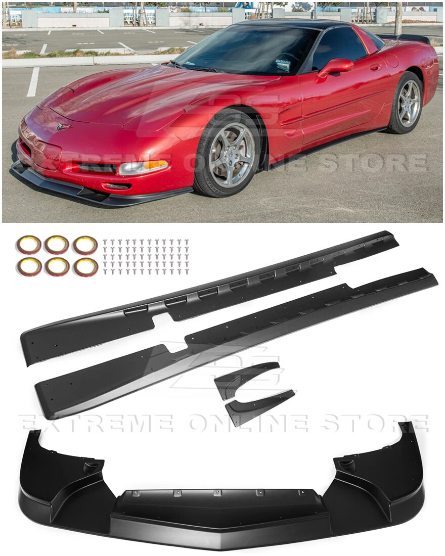 For 97 04 Corvette C5 ZR1 Style Front Bumper Lip Splitter Side