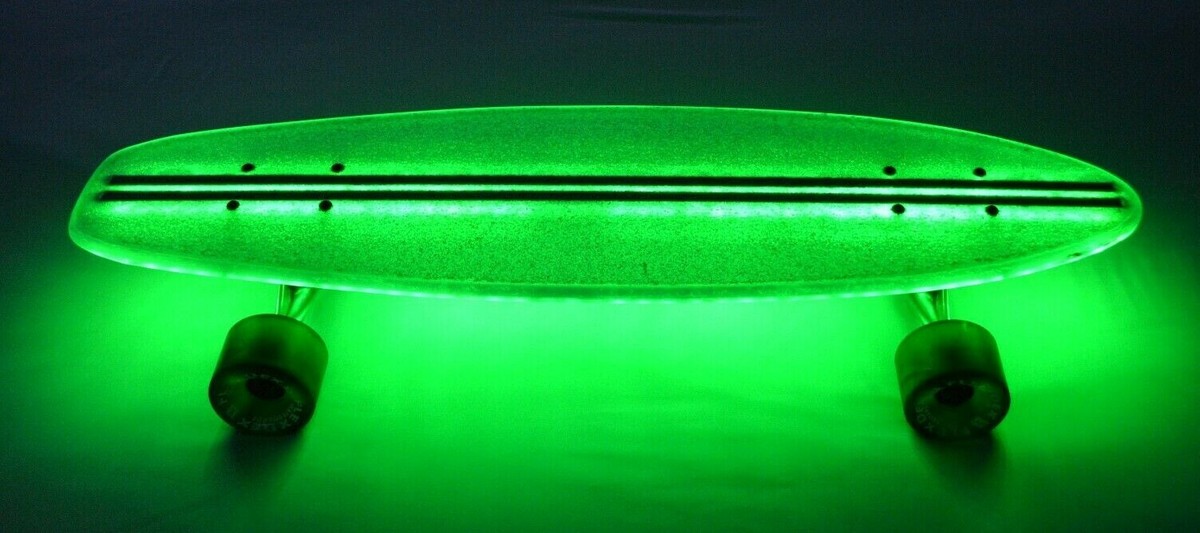Vintage FLEXDEX LED Complete Skateboard Clear Resin - Green LED | eBay