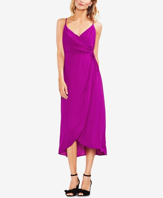magenta wrap dress