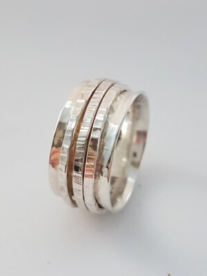 925 Sterling Silver Band &Statement Spinner Ring Handmade Ring Allsize-B-55