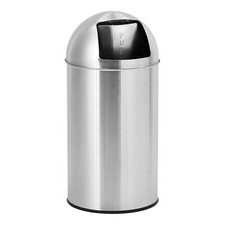 13 Gallon Tall Trash Can Stainless Steel Garbage Can with Push Lid Trash Bin