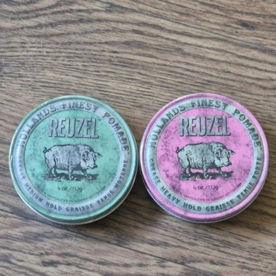 2 Reuzel Öl Pomaden Heavy Hold+Medium Hold Pink+Green 100gr=15,93E: