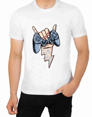 Gaming Gamer T shirt Character Art Try Eat Sleep Repeat Nerd Computer Play Games