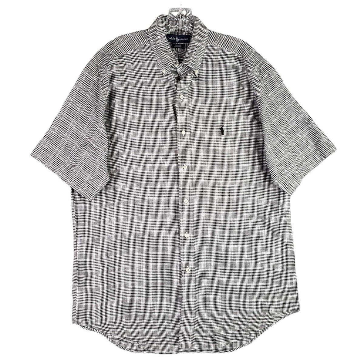 Polo Ralph Lauren Shirt Oxford Black Plaid Blake Mens M Medium 