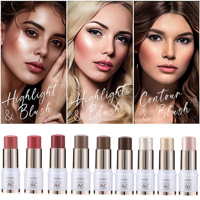 Women Highlighter Blush Brightening Stick Contour Cream Cheek Lip Eye Blush