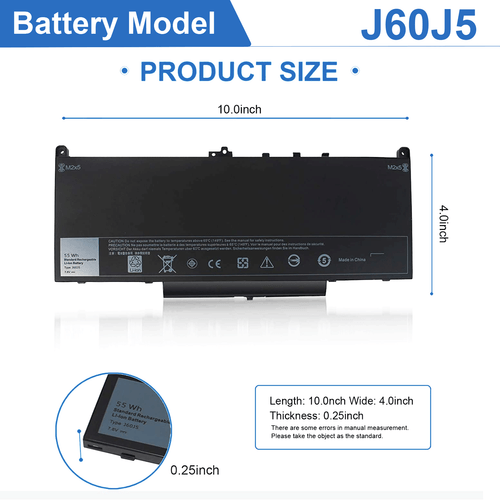 Replacement J60J5 Battery For Dell Latitude E7270 E7470 Series MC34Y 242WD 55Wh - Picture 4 of 12