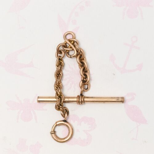 Antique Victorian Gold Filled T-Bar Dog Spring Ring Clasp 4 Charms Pendant - Picture 4 of 6