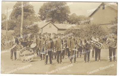 Holmes New Berlin Marching Holmesville Band New York NY RPPC Photo Postcard  
