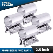 4pcs 2.5'' Stainless Steel Butt Joint Band Exhaust Clamp Sleeve Coupler T304