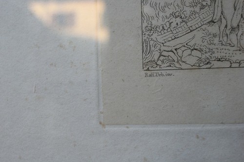 ANTICO QUADRO INCISIONE LITOGRAFIA OPERA Raffaello Sanzio Urb. Inv. N.C.Inc. 800 - Foto 8 di 12