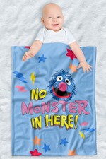 Sesame Street Fleece Baby Blanket, 30"x40", No Monster in Here