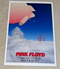 Large Pink Floyd Oakland 1977  Concert Poster, 19"x13" RARE! Animals Tour