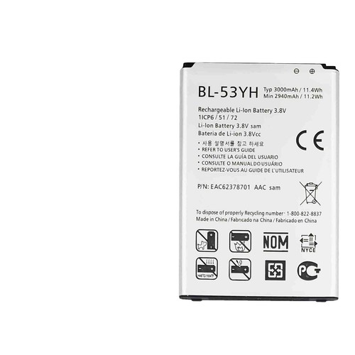 Original Replacement Battery For LG G3 - 3000mAh BL-53YH (Fits D850, D851, D852, D855)