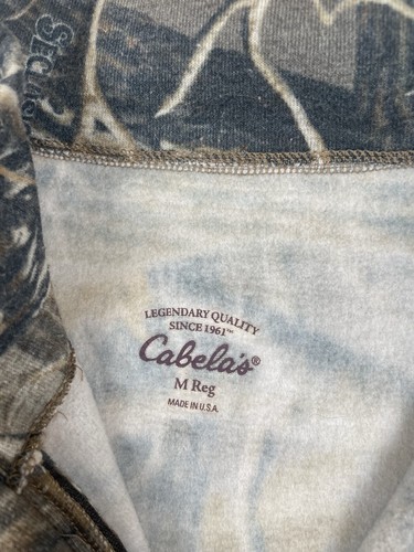 Vintage Cabelas Sweater Men’s Size M 1/4 Zip Seclusion 3D Camo Pullover USA Made - Picture 2 of 6