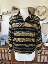Vintage Painted Pony Tapestry Zippered Jacket Size Medium Made In USA