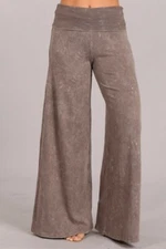 Chatoyant Mineral Wash Wide Leg Palazzo Pants Desert Taupe X-Large