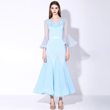 Latin Ballroom Dance Dress Modern Salsa Waltz Standard Long Dress C076 3 Colors