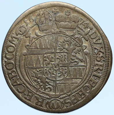 1674 AUSTRIA Olmutz Carol Karl II von Liechtenstein Silver 6