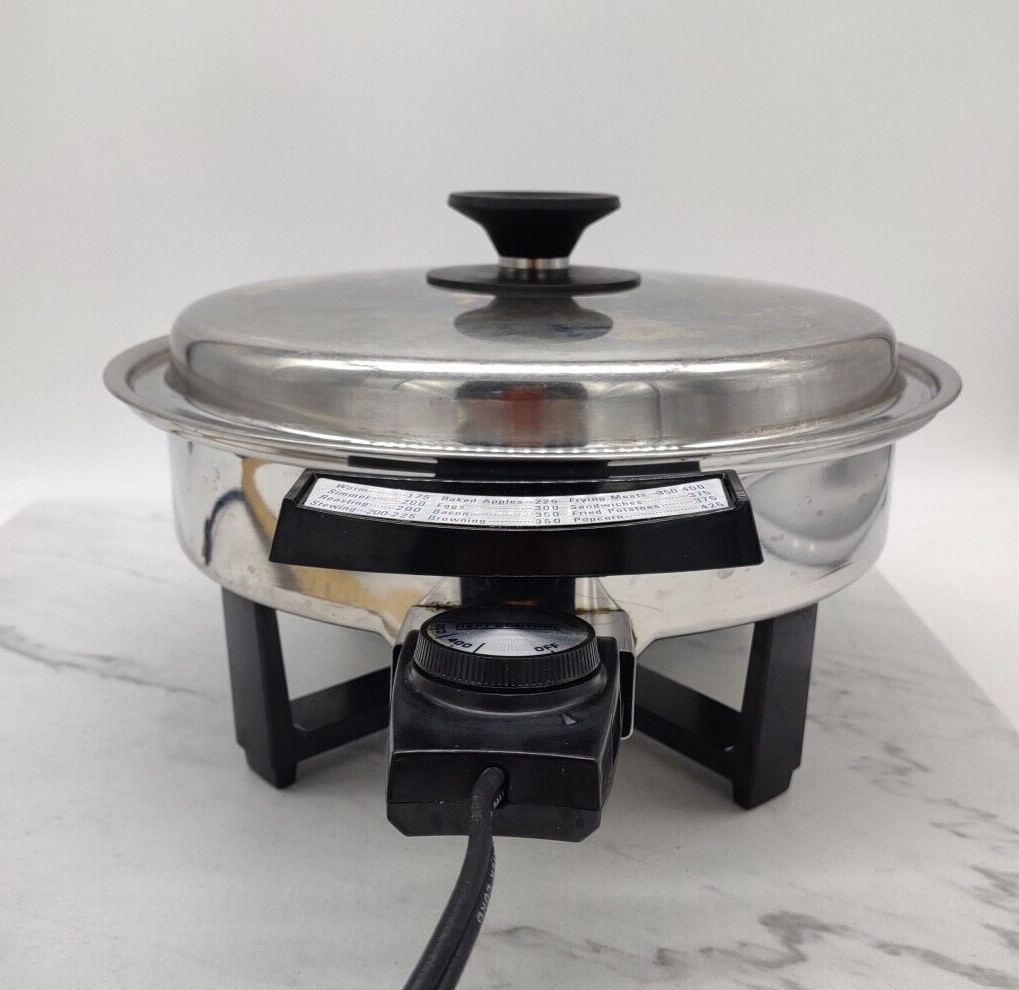 alco Liquid Core Electric Skillet Stainless Steel 11" w/ Lid