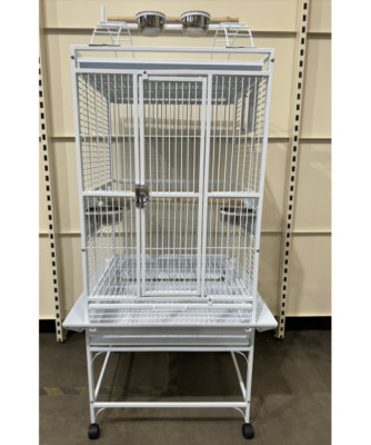 Parrot-Supplies Ohio Play Top Premium Papageienkäfig für mittelgroße Papageien, weiß