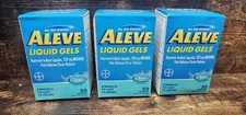 ALEVE Liquid Gels Pain Reliever/Fever Reducer 220mg  50 Gels Exp 10/26 Lot Of 3 