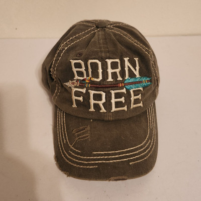 KB ETHOS Brown Baseball Cap Adjustable Solid Biker ''Born Free'' Men One Size
