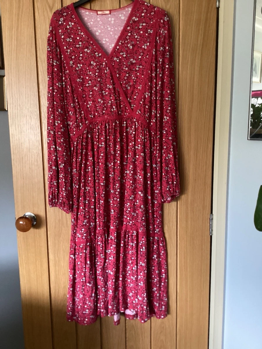joe browns dresses size 16 Ladies Joe Browns Red Floral Long Sleeve A-Line Dress Size 16