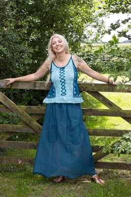 Wicked Dragon Willow Korsett Stil Spitze Top - dehnbare Baumwolle, bestickt