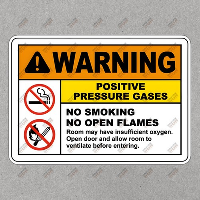 #ad #ad OSHA Compliant Safety Sign Warning Positive Pressure Gases No #560707 $7.95