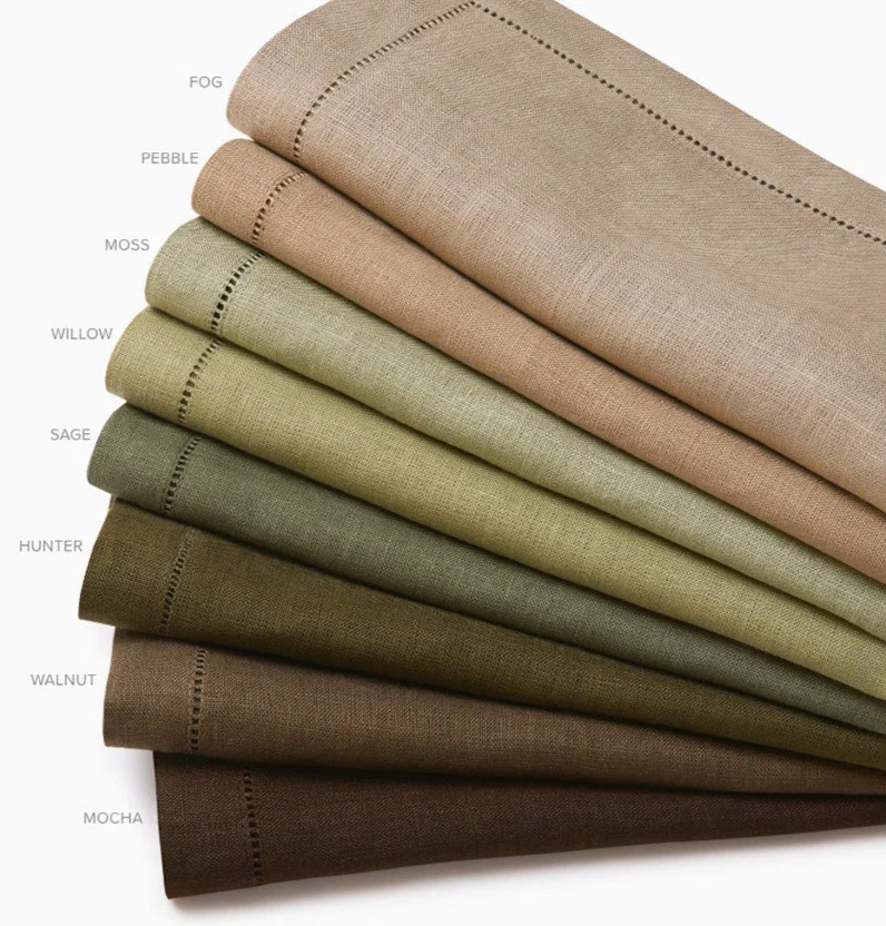 Juego de servilletas de cena de lino verde salvia Sferra Festival cosidas con dobladillo 20x20"/4 nuevas Foto 3 de 4