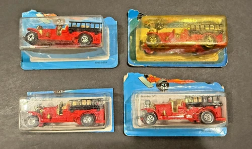 Vintage 1982 Hot Wheels Mattel Old Number 5 Fire Truck #1695...MOC...Lot of 4