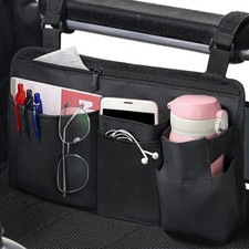 Upgrade Wheelchair Side Bag with Cup Holder, Armrest Accessories for Wheelcha