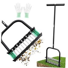 Heavy Duty 35" Lawn Aerator Tool with T-Handle - 14 Pieces