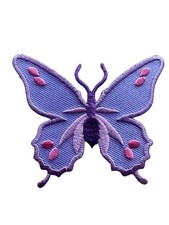 Butterfly Embroidered Iron On Jacket Patch - Cute Insect Purple 161-K